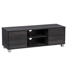 CorLiving - Hollywood Wood Grain TV Stand with Doors for Most TVs up to 55" - Dark Grey - Angle_Zoom