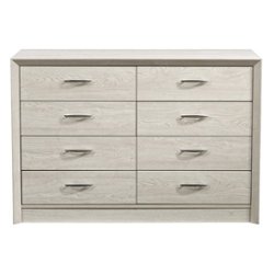 CorLiving - Newport 8 Drawer Dresser - White Washed Oak - Front_Zoom