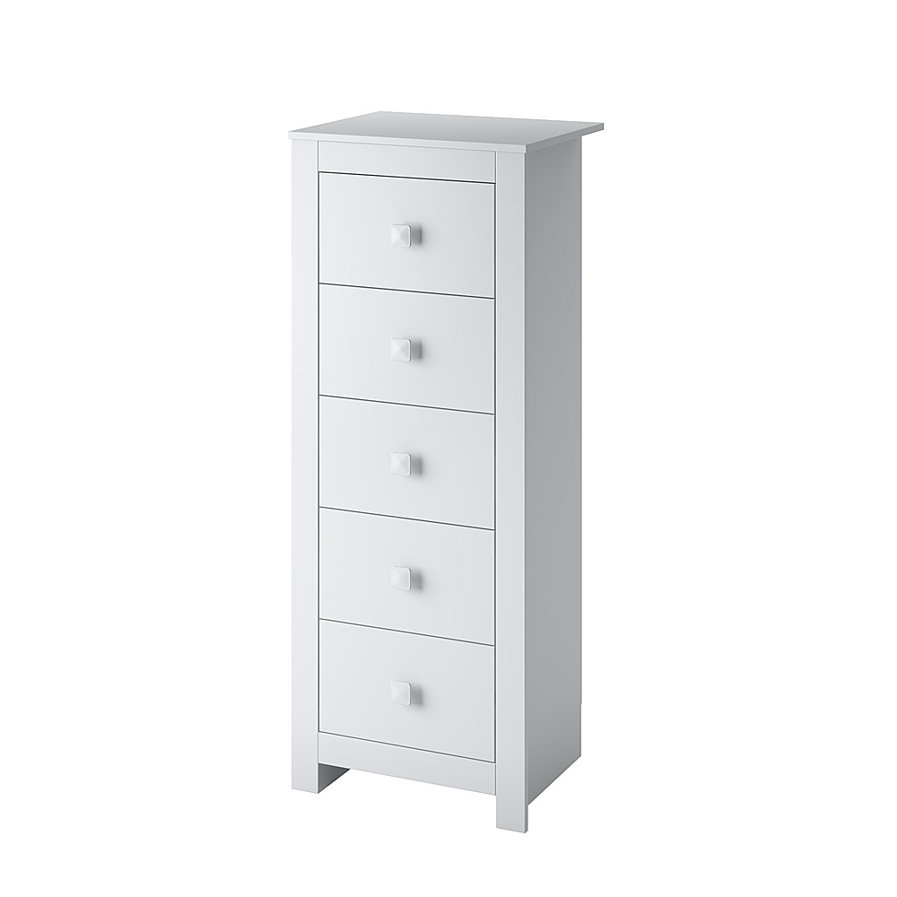 Angle View: CorLiving - Madison 5-Drawer Tall Dressers - White