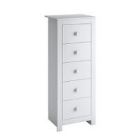 CorLiving - Madison 5-Drawer Tall Dressers - White - Front_Zoom