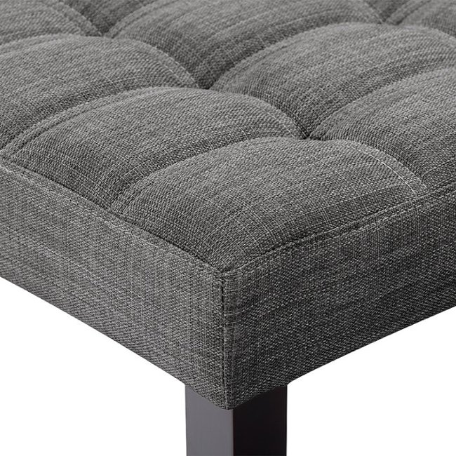 CorLiving - California Fabric Tufted Bench - Dark Grey_4