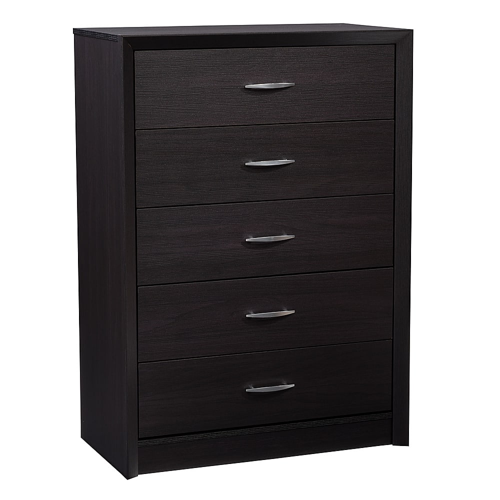 Angle View: CorLiving - Newport 5 Drawer Tall Dresser - Black