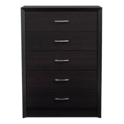 CorLiving - Newport 5 Drawer Tall Dresser - Black - Front_Zoom