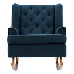 CorLiving - Boston Tufted Fabric Rocking Chair - Navy Blue - Front_Zoom