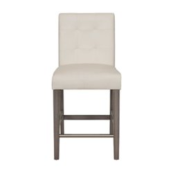 CorLiving - Leila Counter Height Barstool - White - Front_Zoom