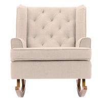 CorLiving - Boston Tufted Fabric Rocking Chair - Beige - Front_Zoom