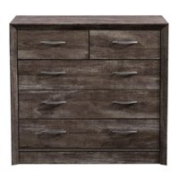 CorLiving - Newport 5 Drawer Dresser - Brown Washed Oak - Front_Zoom