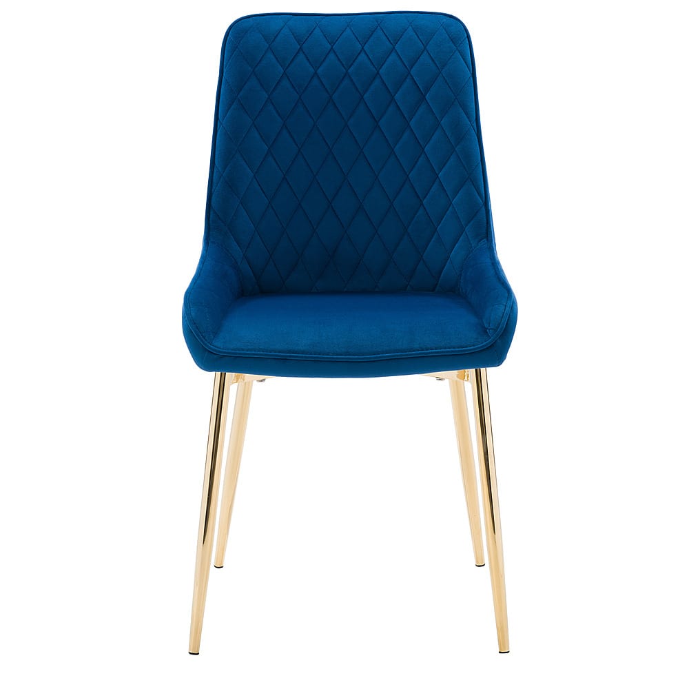 Angle View: CorLiving - Nash Velvet Channel Tufted Side Chair - Navy Blue