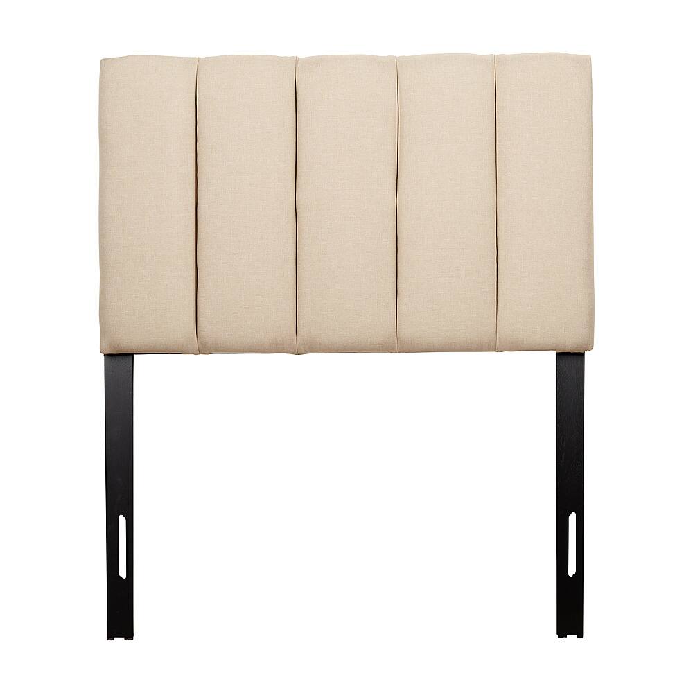 Best Buy CorLiving Helena Channel Tufted Velvet Twin Headboard Cream