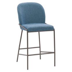 CorLiving - Blakeley Fabric Counter Height Barstool - Blue - Front_Zoom