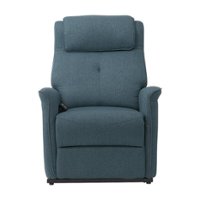 CorLiving - Ashley Power Lift Fabric Recliner - Blue - Front_Zoom