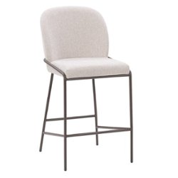 CorLiving - Blakeley Fabric Counter Height Barstool - Light Grey - Front_Zoom