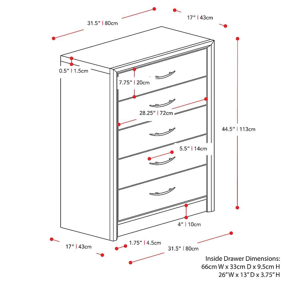 5 drawer store tall dresser