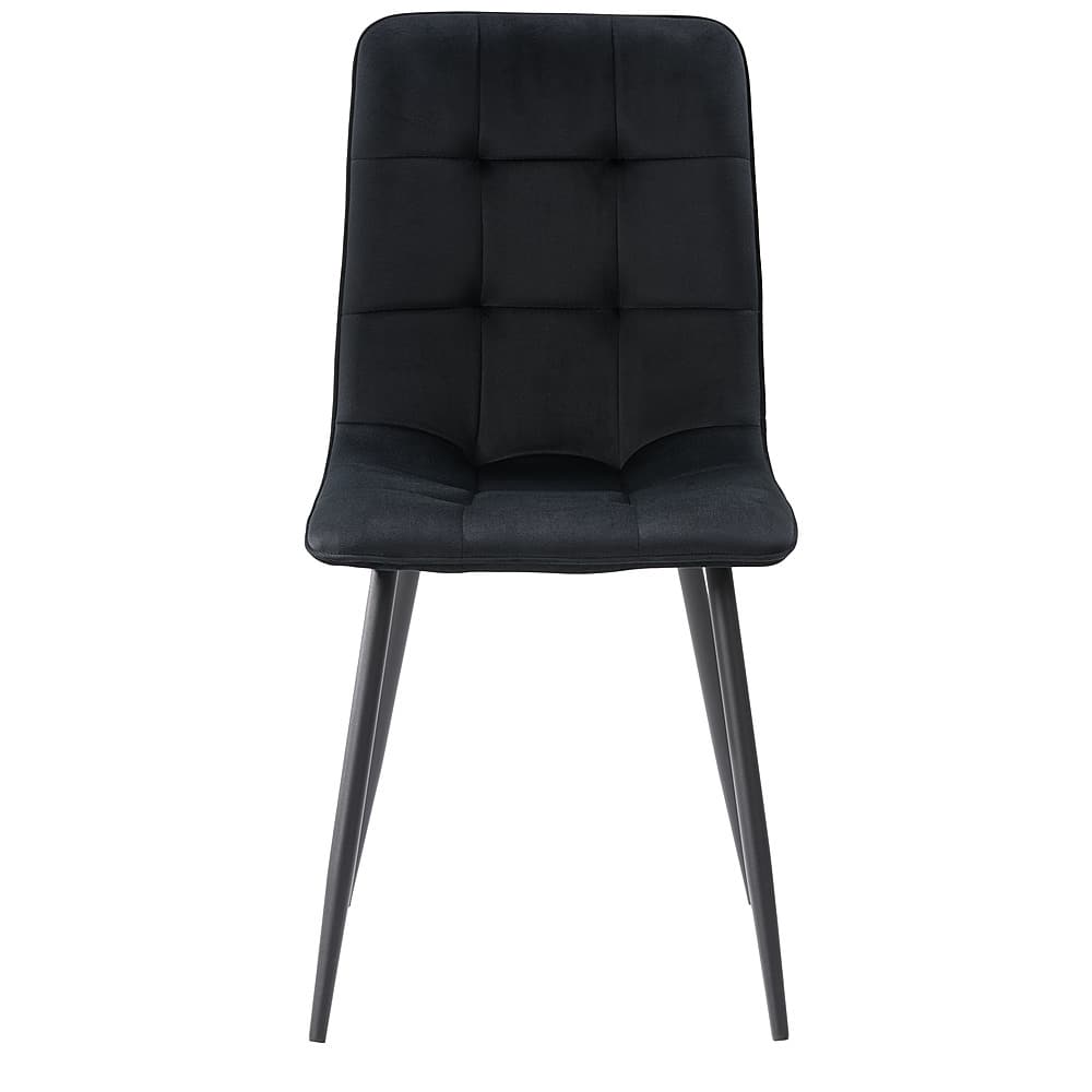 Angle View: CorLiving - Nash Velvet Side Chair With Legs - Black