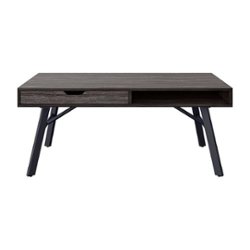 CorLiving - Auston Wood Grain Finish Coffee Table - Grey - Front_Zoom