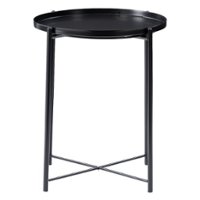 CorLiving - Ayla Metal End Table With Removable Tray - Black - Front_Zoom
