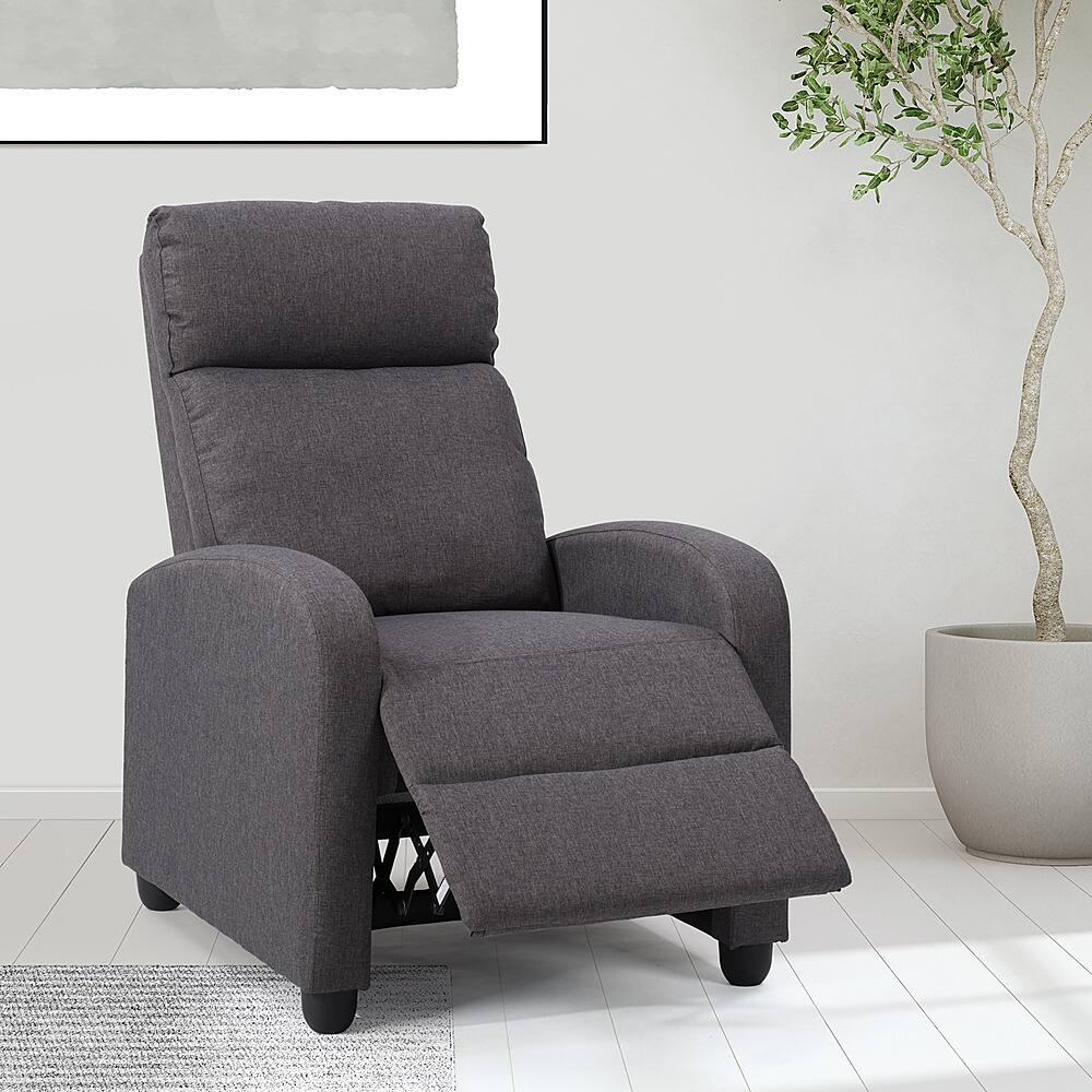Best Buy CorLiving Oren Fabric Recliner Dark Grey LRB352R