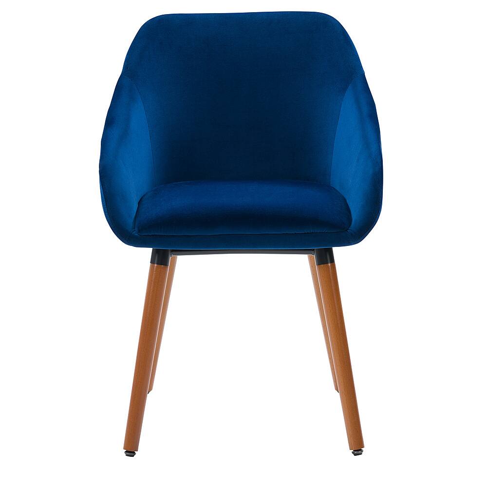 Angle View: CorLiving - Ayla Velvet Side Chair - Navy Blue
