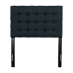 CorLiving - Valencia Square Tufted Upholstered Twin Headboard - Blue - Front_Zoom