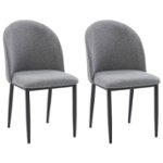 Front Zoom. CorLiving - Nash Side Chair With Black Legs - Grey.
