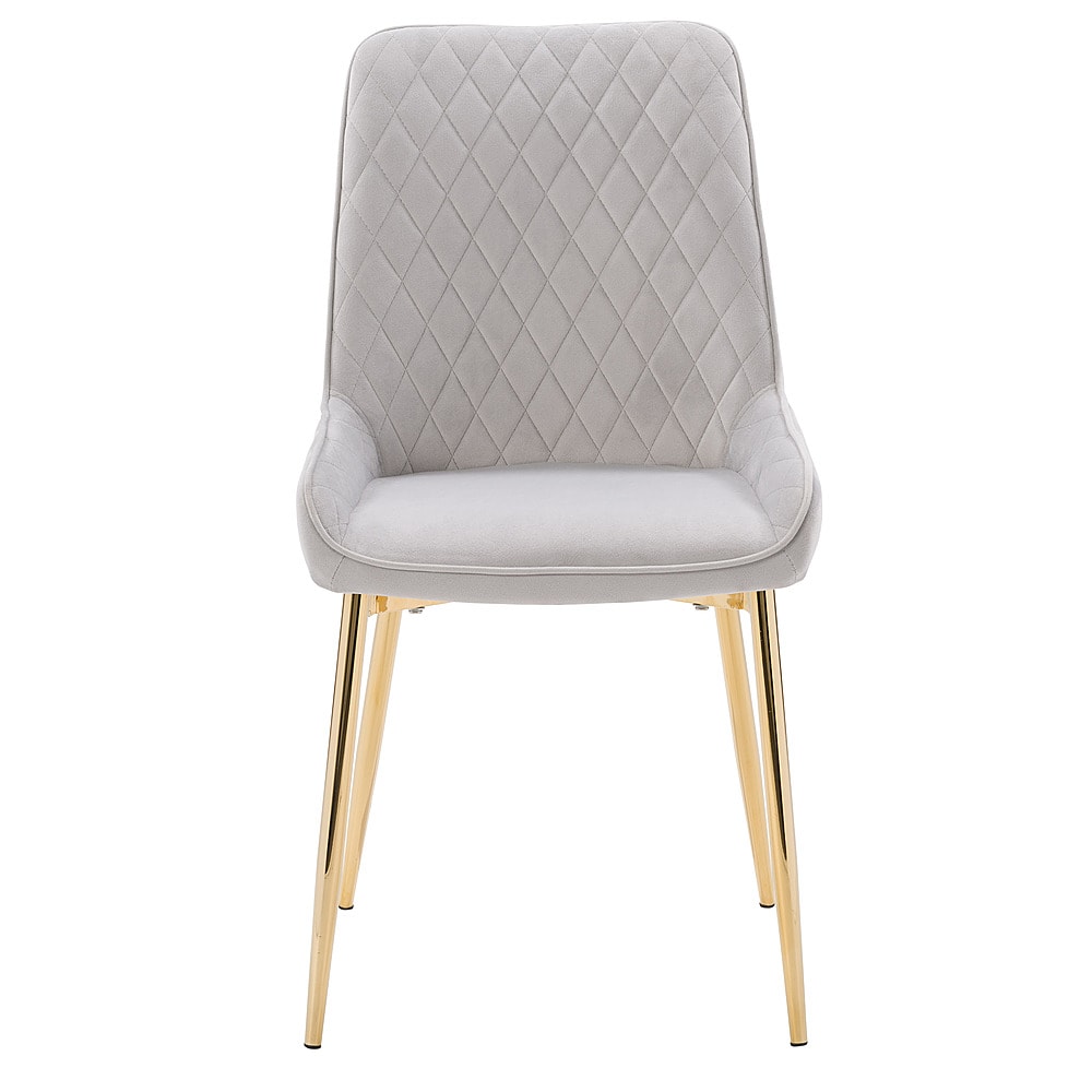 Angle View: CorLiving - Nash Velvet Channel Tufted Side Chair - Light Grey