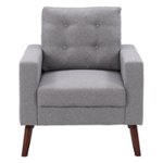 Front Zoom. CorLiving - Elwood Tufted Accent Chair - Grey.