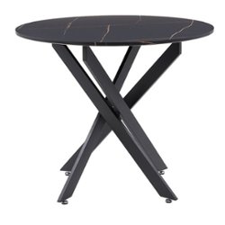 CorLiving - Lennox Iron Leg Trestle Dining Table - Black - Front_Zoom