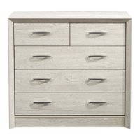 CorLiving - Newport 5 Drawer Dresser - White Washed Oak - Front_Zoom