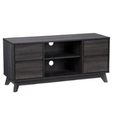 CorLiving - Hollywood Wood Grain TV Stand with Drawers for Most TVs up to 55" - Dark Grey - Angle_Zoom