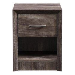 CorLiving - Newport 1 Drawer Nightstand - Brown Washed Oak - Front_Zoom