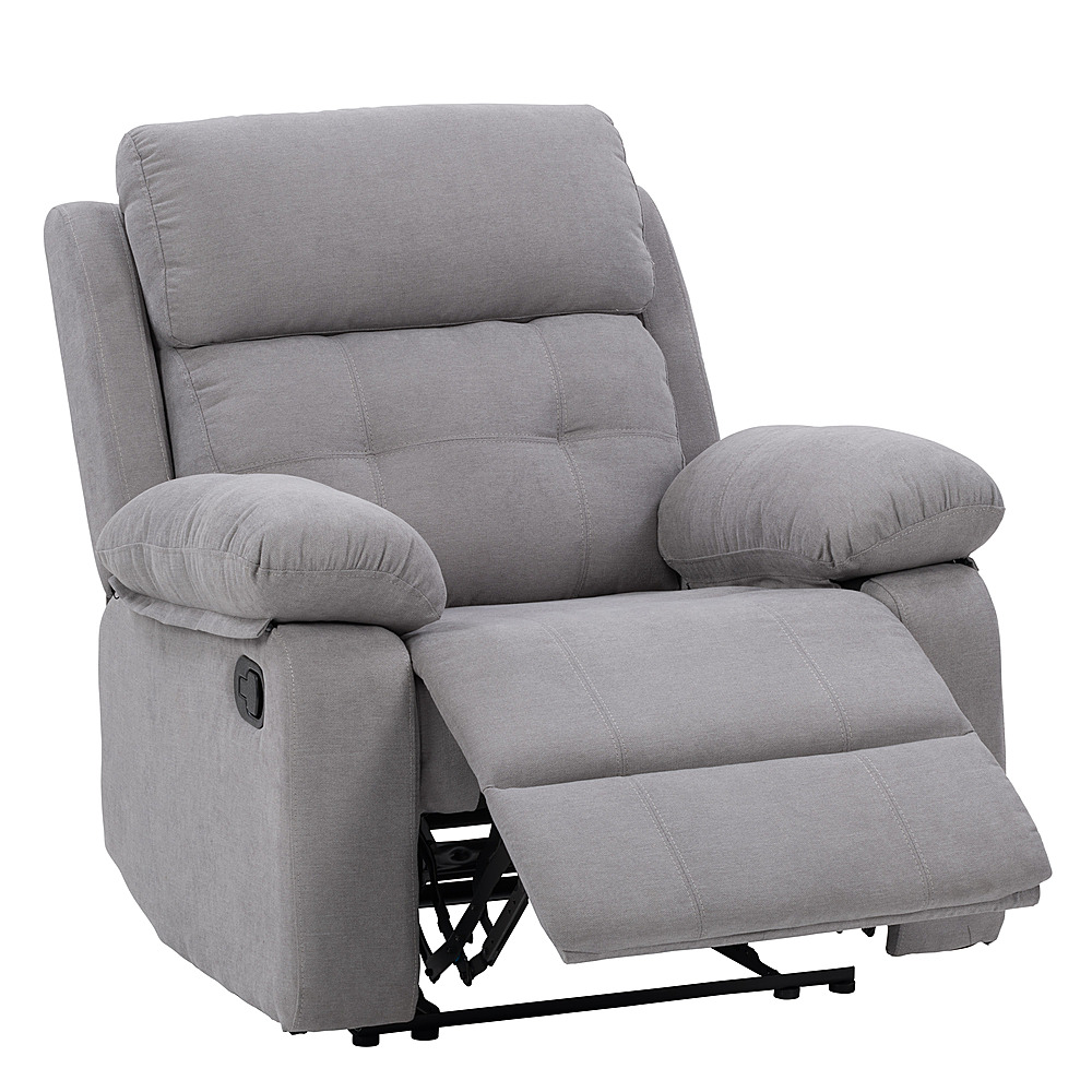 ProLounger Plush Low-Pile Velour Tufted Back Extra Large Wall Hugger Reclining Chair - Smoke Gray