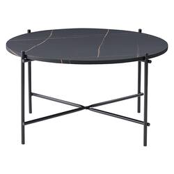 CorLiving - Ayla Marbled Effect Coffee Table - Black - Front_Zoom