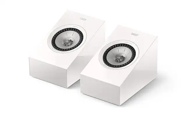 Angle. KEF - R8 Meta Dolby Atmos Module Speakers (Pair) - White.