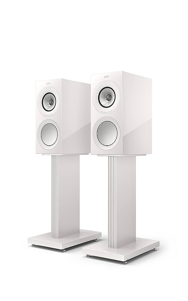 Angle. KEF - R3 Meta Bookshelf Loudspeaker (Pair) - White.