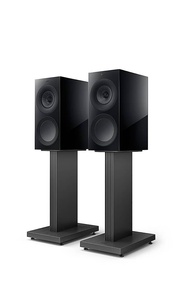 Angle View: KEF - R3 Meta Bookshelf Loudspeaker (Pair) - Black