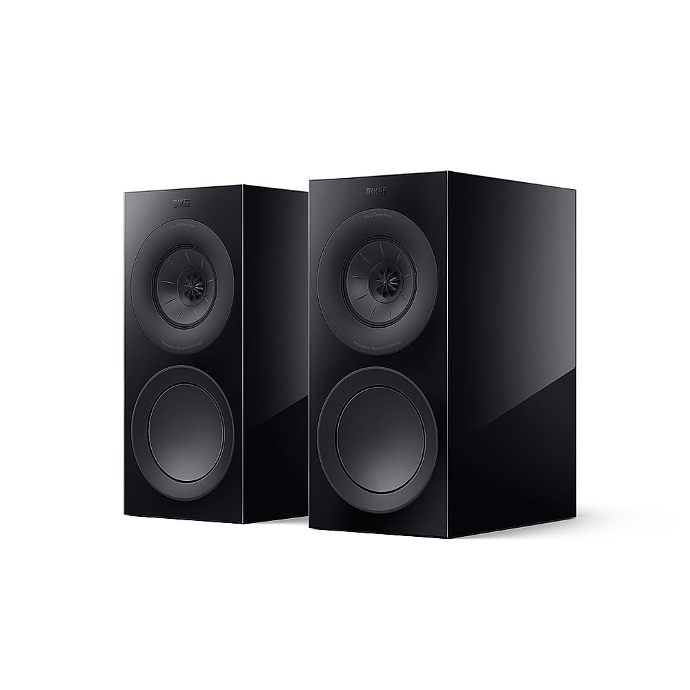 Front. KEF - R3 Meta Bookshelf Loudspeaker (Pair) - Black.