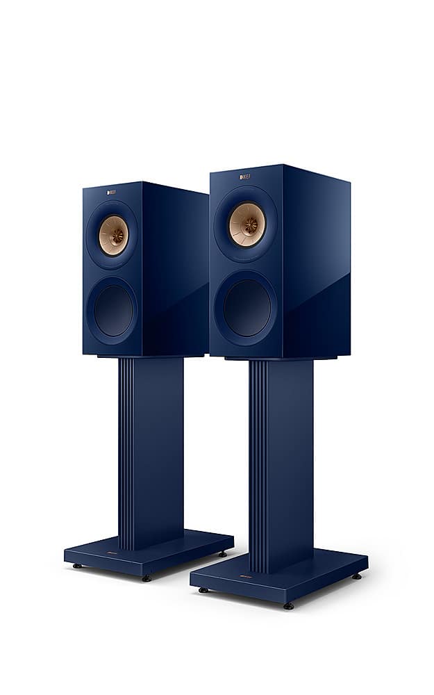 Angle View: KEF - R3 Meta Bookshelf Loudspeaker (Pair) - Indigo