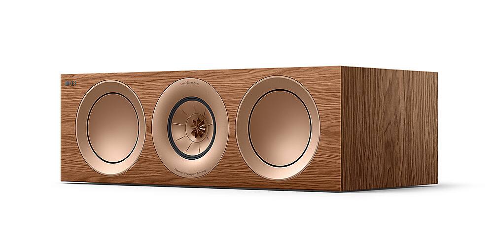 Angle. KEF - R6 Meta LCR Speaker (Each) - Walnut.