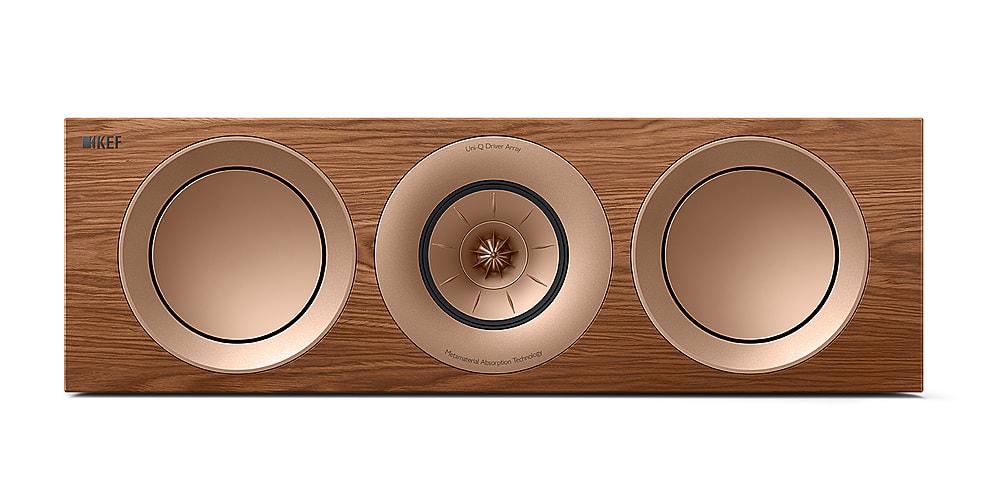 Front. KEF - R6 Meta LCR Speaker (Each) - Walnut.