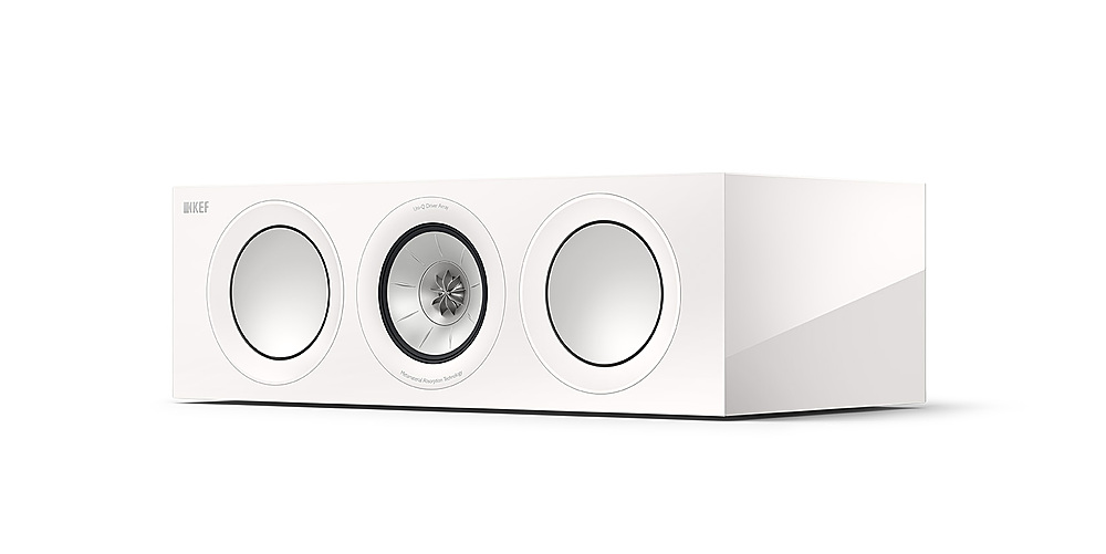 Angle View: KEF - Reference Quad 6-1/2" Passive 3-Way Center-Channel Speaker (Each) - Silver Satin/Walnut