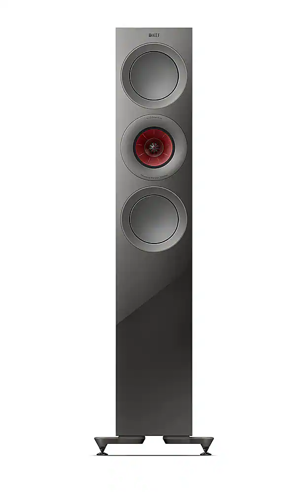 Front. KEF - R7 Meta Floorstanding Loudspeaker (Each) - Titanium.