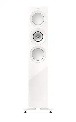 Front. KEF - R7 Meta Floorstanding Loudspeaker (Each) - White.