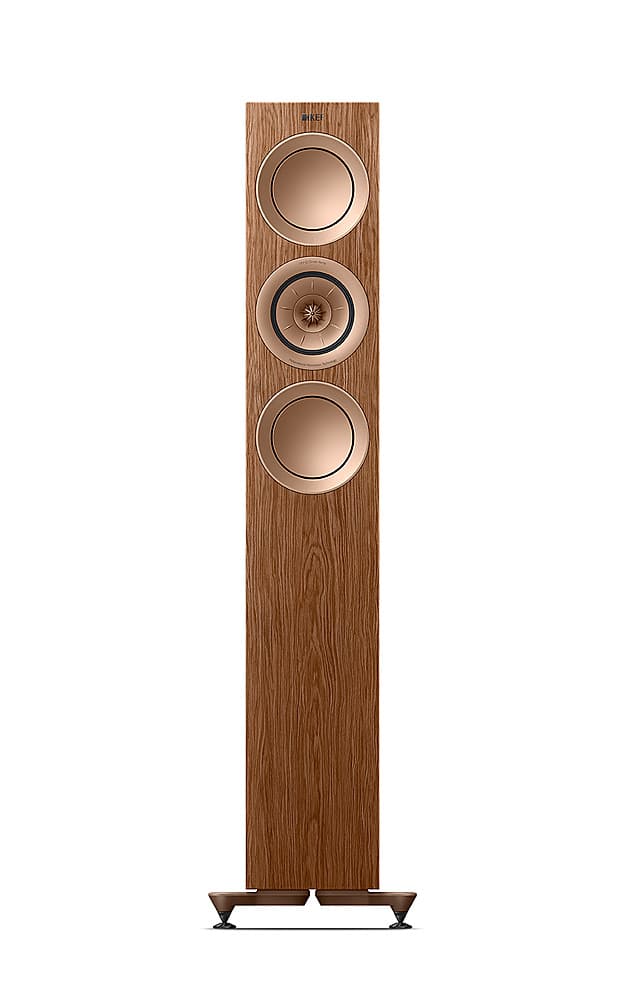 KEF - R5 Meta Floorstanding Loudspeaker (Each) - Walnut - Front_Zoom