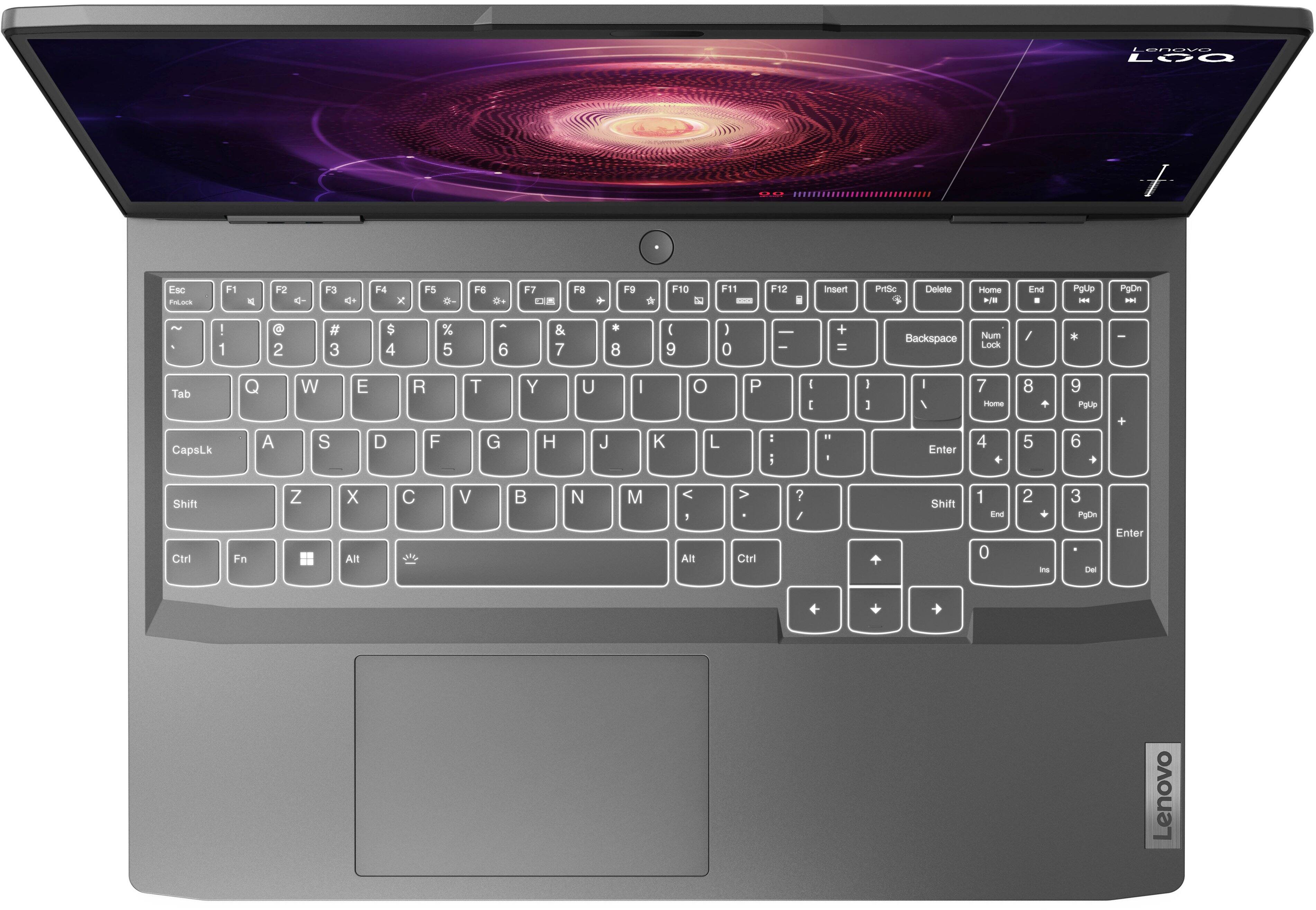 Alt View 10. Lenovo - LOQ 15.6" Gaming Laptop FHD - AMD Ryzen 7 7840HS with 8GB Memory - NVIDIA GeForce RTX 4050 6GB - 512GB SSD - Storm Grey.