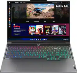 Lenovo - Legion Slim 7i 16" Gaming Laptop WQXGA- Intel Core i9-13900H with 16GB Memory - NVIDIA GeForce RTX 4070 8GB - 1TB SSD - Storm Grey - Front_Zoom