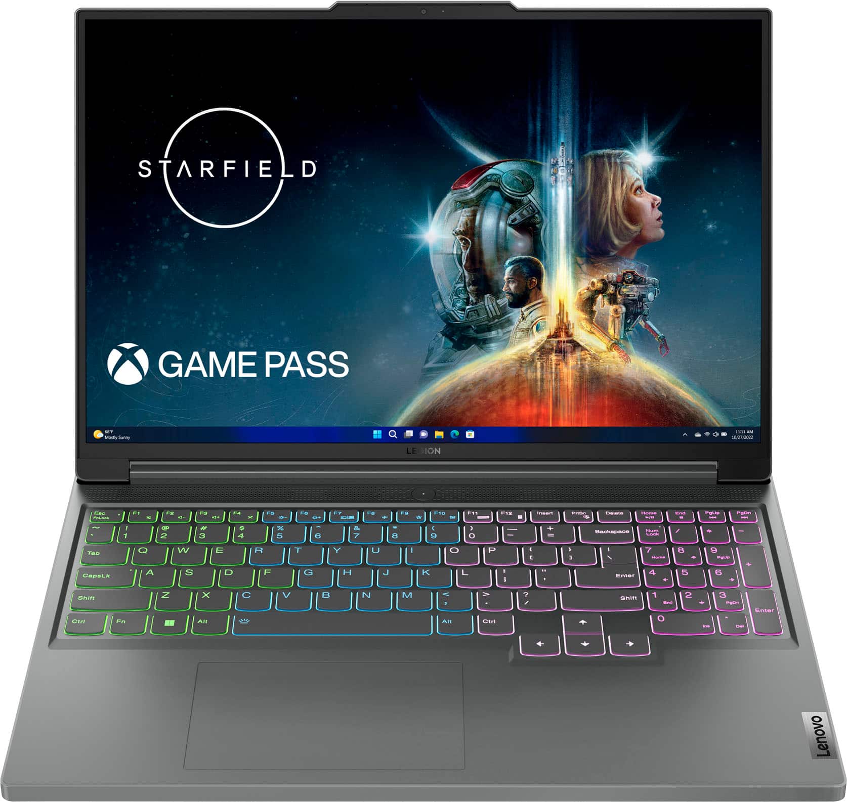 Front. Lenovo - Legion Slim 5 16" Gaming Laptop WQXGA - Ryzen 7 7840HS with 16GB Memory - NVIDIA GeForce RTX 4060 8GB - 512GB SSD - Storm Grey.
