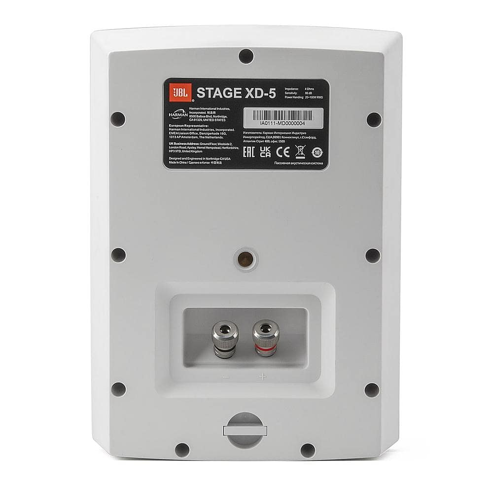 Back. JBL - Stage XD5 5.25" 2-Way Indoor/Outdoor All-Weather Loudspeakers (Pair) - White.