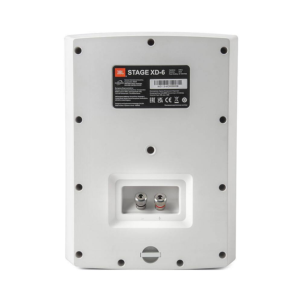 Back. JBL - Stage XD6 6.5" 2-Way Indoor/Outdoor All-Weather Loudspeakers (Pair) - White.