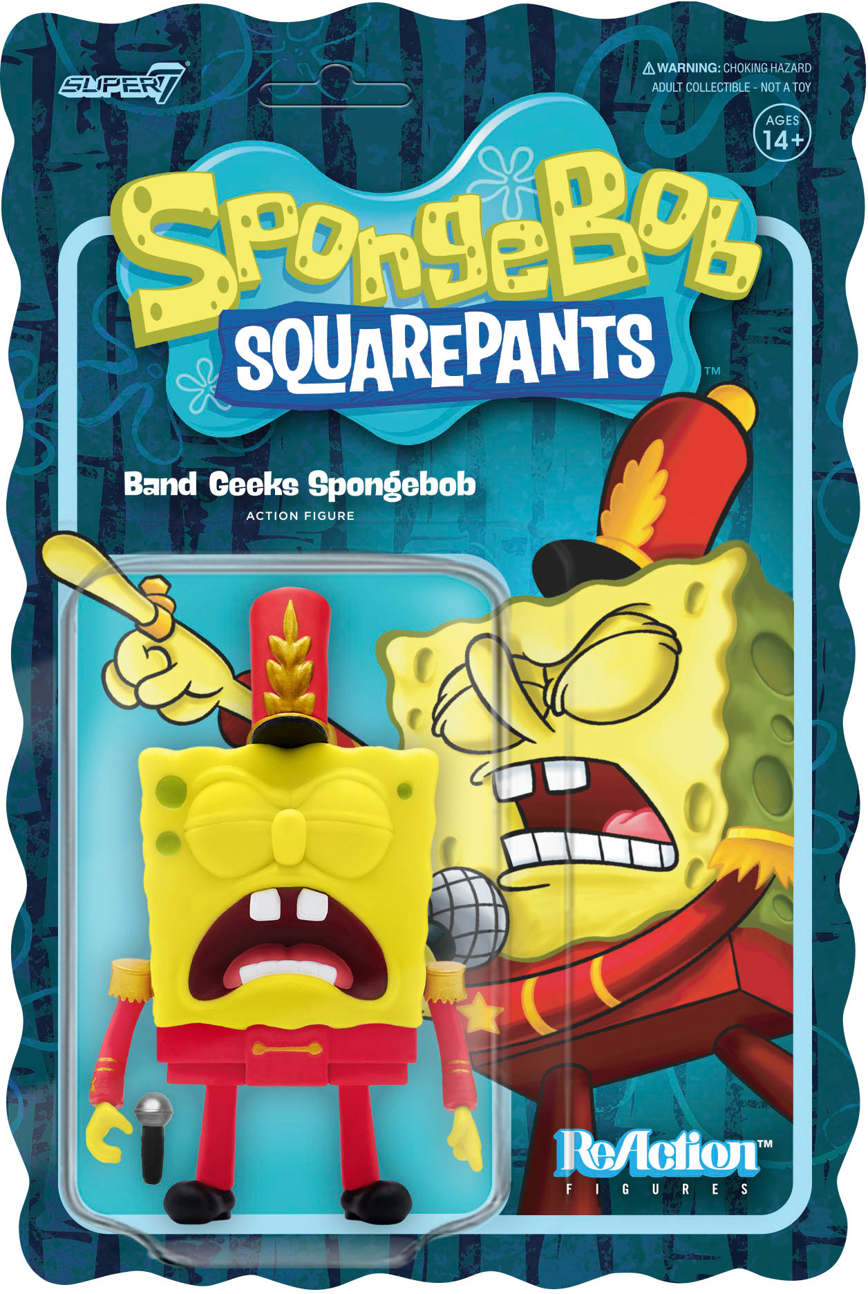 Super7 ReAction 3.75 in Plastic SpongeBob SquarePants Band Geeks