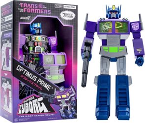 Super7 - Transformers Shattered Glass 11” Super Cyborg Action Figure - Optimus Prime - Purple - Front_Zoom